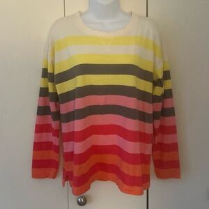 Talbots multicolored cotton knit Striped long sleeve shirt SP